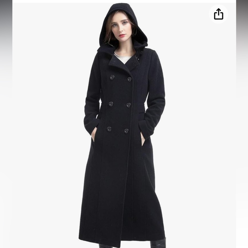 BGSD Women Mariel Wool Blend Hooded Long Walking Coat 2X